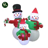 メーカークリスマス4FT雪だるま装飾led airblownクリスマスインフレータブル雪だるま家族
