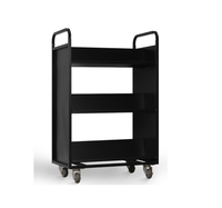Chariot de bibliothèque en métal de haute qualité avec roulettes