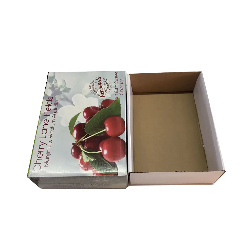 Пользовательская упаковка для овощей, фруктов, вишни, гофрированная картонная коробка для упаковки