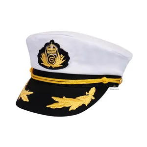 Topi kapten kustom pelaut promosi warna putih