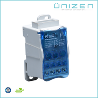 UNIZEN-bloque de terminales de distribución de energía de plástico, abrazadera de conector de Cable de tornillo de 500a, carril Din