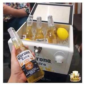 15ลิตรโลโก้ที่กำหนดเองวินเทจโคโรนาโลหะถังน้ำแข็งคูลเลอร์จากการผลิต - Product Image 2