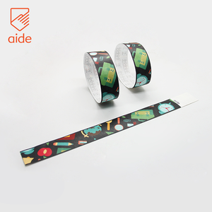 Pulseras de papel adhesivas de alta calidad, a prueba de agua, personalizadas, para conciertos, parque acuático, con Logo - Product Image 2