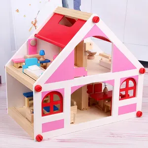 DIY casa de muñecas de madera casas de muñecas, muebles de casa de muñecas en miniatura de madera diy casa de muñecas kit