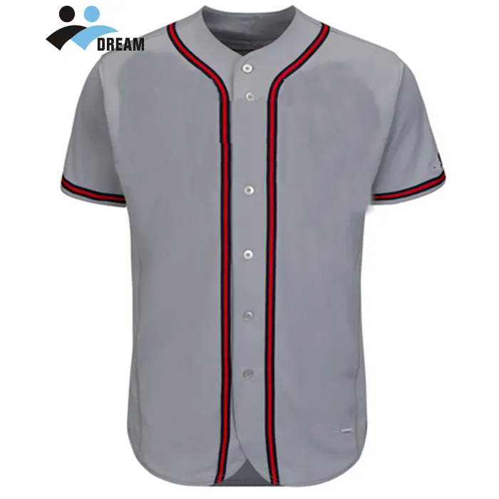 Camisa de beisebol lisa para equipe personalizada, camisa casual de poliéster gsm com design próprio