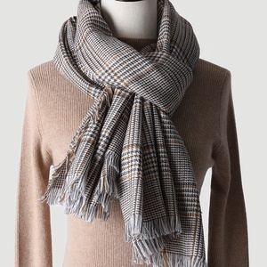100% <strong>Wool</strong> Women Winter Houndstooth Scarf Fashion Plaid Warm Scarf for Ladies Retro Scarf Classic Shawls and <strong>Wraps</strong> - Product Image 6