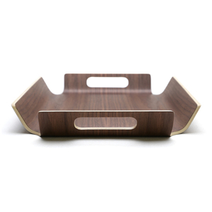 Plateau de service classique Rectangle 39.5cm, artisanal en bois, avec poignée, pour hôtel, vente en gros, livraison gratuite - Product Image 3