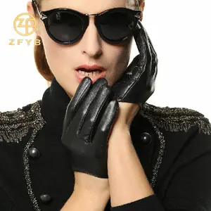 Modische Kleider Mädchen Kurze Sexy Fahrhandschuhe aus Ziegenleder - Product Image 1