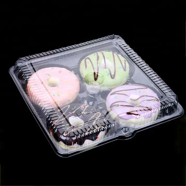 Transparente PS Donut Bolo de Plástico Blister Embalagem Clamshell