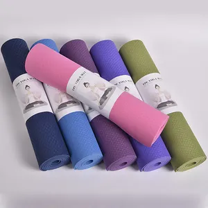 Hot new products 4mm tpe yoga mat 183*61cm with color card print custom logo At Wholesale Price