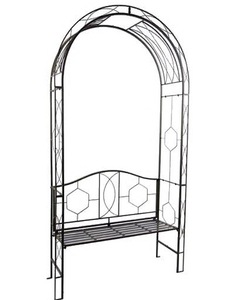 في الهواء الطلق شرفة حديقة مع كراسي الحديد المطاوع العريشة - Product Image 4