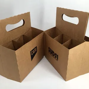 Cardboard 6 Pack Bottle Brown Beer Carrier