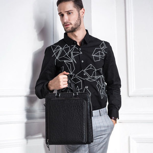 2015 New Style <span class=keywords><strong>sac</strong></span> à main en cuir véritable hommes <span class=keywords><strong>porte</strong></span> - documents autruche peau <span class=keywords><strong>ordinateur</strong></span> portable mallette hommes - Product Image 5