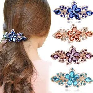 Flashing high quality colorful grace and temperament flower rhinestone hair clips for women