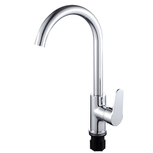 Robinet de cuisine moderne chromé à une <span class=keywords><strong>poignée</strong></span>, pivotant à 360 degrés, pour bar d'eau chaude et froide/évier de préparation, vanne en céramique à un trou - Product Image 3