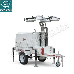 New arrival 5kw floodlight tower generator set 4.5-12m mobile tower light