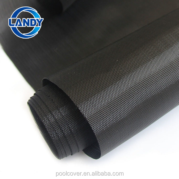 Black swimming pool mesh safety cover