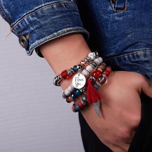Pulseras de cuentas de piedra Natural para mujer, conjunto de pulseras CON ABALORIOS de borla de ala, joyas Vintage bohemias, <span class=keywords><strong>moda</strong></span> para mujer - Product Image 6
