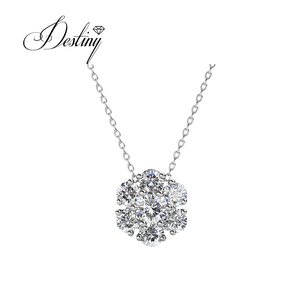 Elegante Collana con Pendente a Fiore Decorato con Cristalli <span class=keywords><strong>Swarovski</strong></span> Gioielli in Argento 925 / Ottone Nuovissima Collana Daisini per Donne - Product Image 1