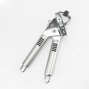 Light Silver Right Handed Manual Can Opener with 3-in-1 Jar Opener/Bottle Opener Features Ergonomic Handle Hanging Loops