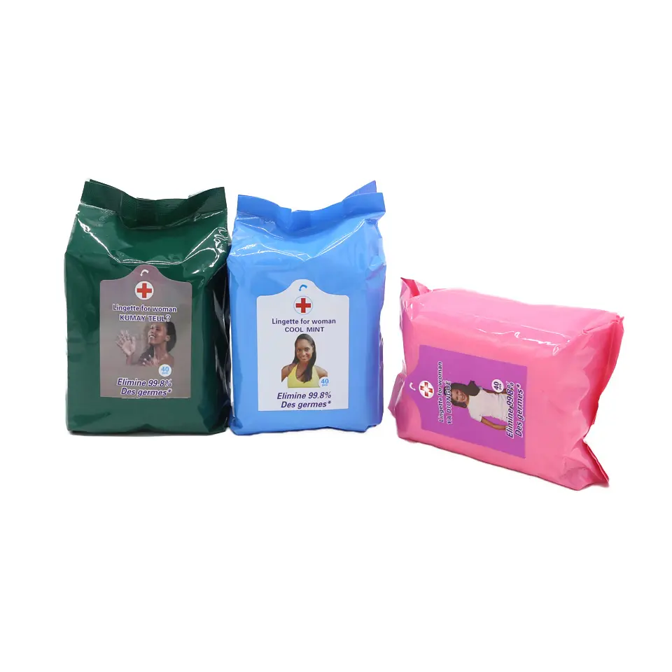 Pure water Cool Female and Girl Care Wet Wipes for Beauting