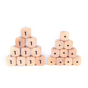 Dés de bois <span class=keywords><strong>Mahjong</strong></span> Numéro Ou Point Rond Coener Jouets Pour Enfants Jeu En Vrac 6 Dés Dés Jeu - Product Image 3