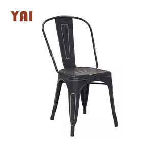 Chaise de café empilable en métal, acier industriel, salle d'attente, salle à manger, côté vintage, cadre de jardin, rétro, <span class=keywords><strong>restaurant</strong></span>, salle à manger, meubles en fer - Product Image 3
