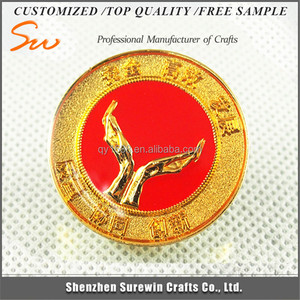 excelente calidad precio de Fábrica de Buena Reputación de la empresa logo metal brillan en la oscuridad insignia en <span class=keywords><strong>el</strong></span> pecho - Product Image 3