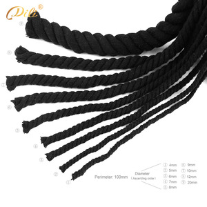 High Quality 3-strands Twisted <strong>Black</strong> Cotton <strong>Ropes</strong> Customs Colors Twisted Cotton Cords for Garment and <strong>Decoration</strong> - Product Image 3