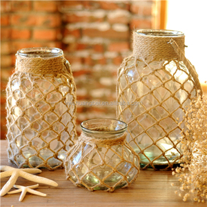 <span class=keywords><strong>Vase</strong></span> en verre transparent européen avec corde en chanvre pour décorer la maison et les fêtes - Product Image 5