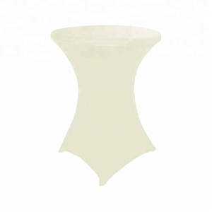 En gros <span class=keywords><strong>Pas</strong></span> <span class=keywords><strong>Cher</strong></span> Mariage Cocktail <span class=keywords><strong>Blanche</strong></span> Spandex Bar Couverture de <span class=keywords><strong>Table</strong></span> <span class=keywords><strong>Extensible</strong></span> Housse Base Ronde Élastique Nappes - Product Image 4