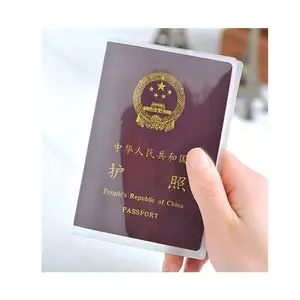 Porte-passeport en pvc transparent personnalisé, étui pour passeport, porte-passeport en gros