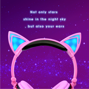 Venta caliente Lindo Glowing Cat Ear Fábrica OEM 85dB Niños Auriculares para Regalo - Product Image 4