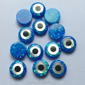 10mm Blue white Evil Eye Opal Shell Beads Turkish Lucky Resin Beads Classic Hamsa Jewelry