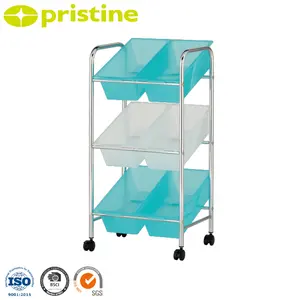 Best SALE Home Wholesale Taiwan Household Storage Manufacturer Housewares Kids Toy Bin Organizer with 6 Plastic Bins - Product Image 1