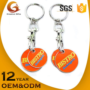 Alta calidad de plata 2D metal compras carro llavero moneda para la promoción - Product Image 3