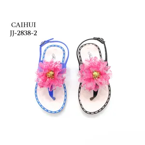 Sandal Datar Pvc Bayi Perempuan, Kasut Bunga Datar Anti Slip untuk Bocah Cewek