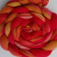 2018 Hot Sell Popular Chunky Wool Yarn Mix Color Wool Fiber