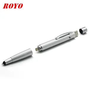 Pasokan Pabrik Logo Kustom 5 In 1 Kualitas Tinggi Logam Ball Pen dan Stylus Pen Drive dengan Power Bank 8/16/32GB Usb
