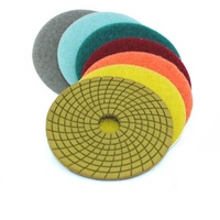 Disques de polissage humide en spirale de 4 pouces pour granit, béton et pierre 50-3000 #   Grit
