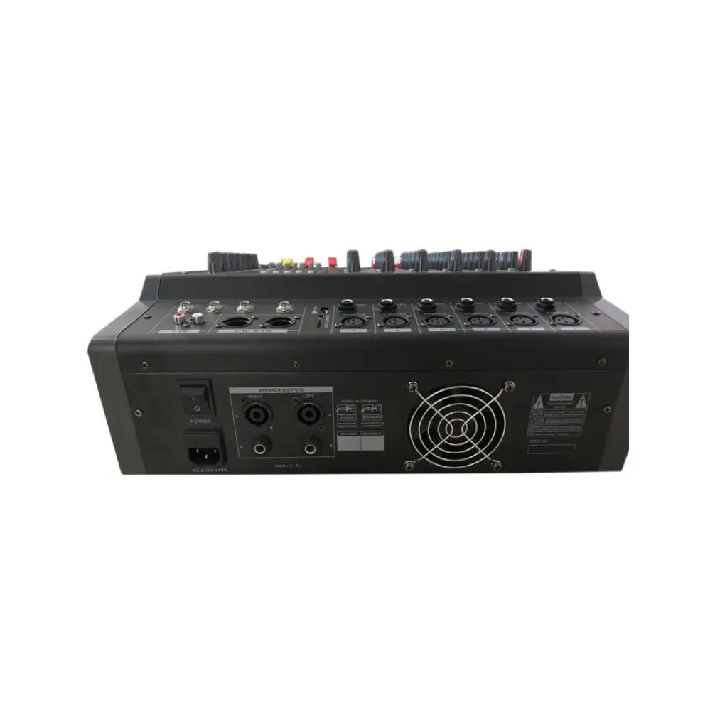 Misturador de áudio pmx de 8 canais, PMX-8 com 2x400w a efeito 4ohm dsp, mp3, usb, 1 entrada auxiliar/saída