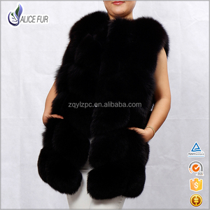 Gilet / chalecos / chaleco de la piel de Fox del negro de la manera de las señoras de la alta calidad para las prendas de vestir - Product Image 5