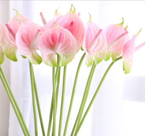 Hoa Nhân Tạo Anthurium, Anthuriums Nhân Tạo Đơn Thân Màu Cam - Product Image 3