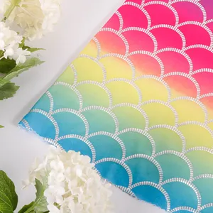 Tela de escala de sirena brillante iridiscente, tela elástica de cuatro vías de LICRA con holograma para traje de baño de <span class=keywords><strong>cola</strong></span> de falda - Product Image 2