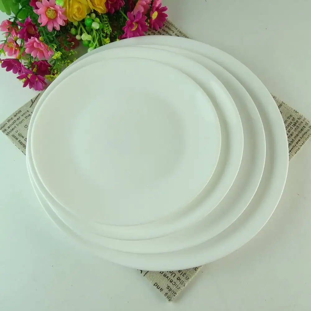 Vaisselle en porcelaine, assiette ronde en céramique blanche, de haute qualité multi-taille, vente en gros