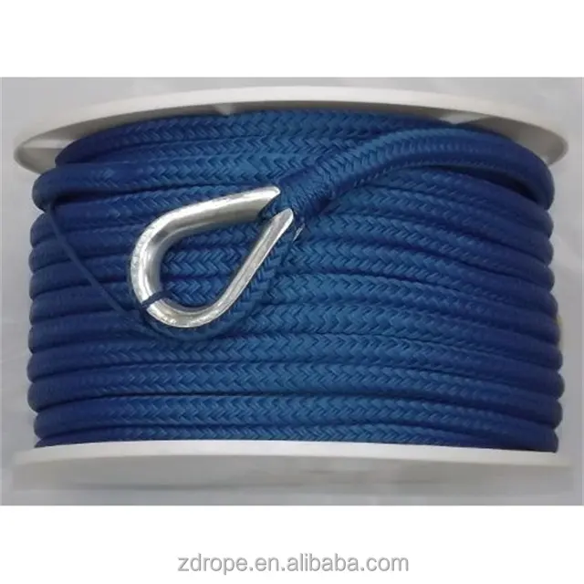 Cuerda trenzada para equipos marinos, tipo cuerda, polipropileno, poliéster, nailon, cuerdas de remolque trenzadas dobles, cuerda para remolcador