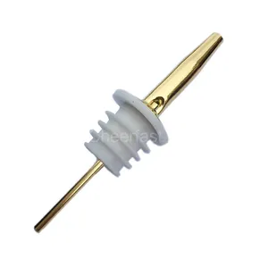 Hochwertige Schnaps flaschen gießer und Essig Tapered Stopper Auslauf Metall Gold Weinflasche Liquor Speed Pourer mit Deckel