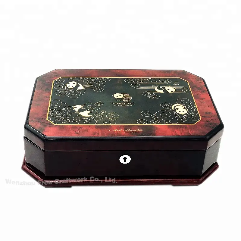 Custom high quality varnish wooden antique jewelry storage box luxury Piano lacquer wooden music box