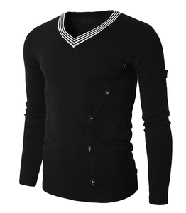 Jersey personalizado de manga larga Sudadera con cuello en V para hombre sin capucha para promoción - Product Image 2