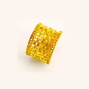 Xuping costume jewellery hollow design dubai gold jewelry engagement wedding ring